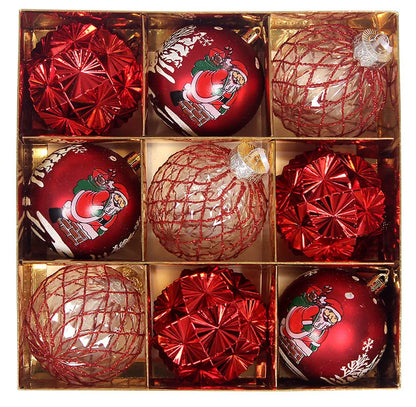Bola de Natal 9 Peças Enfeites de Natal 3" Enfeites de Bola Natal Inquebrável Transparente