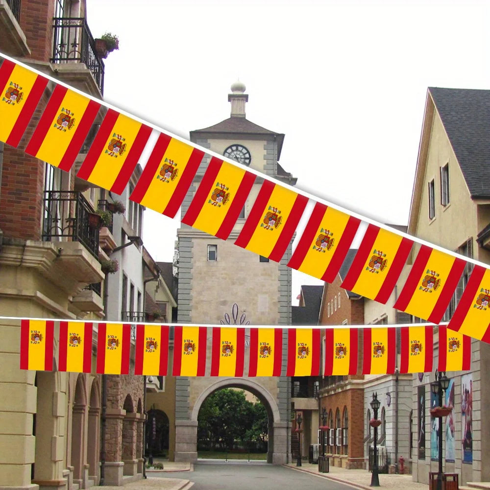 Bandeirolas Copa do Mundo espanholas de 14x21 m (32 pés), 20 peças de mini bandeirolas