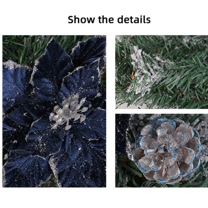 Guirlanda de Natal Azul Escuro em forma de gota para escadas de Natal, guirlandas Natal