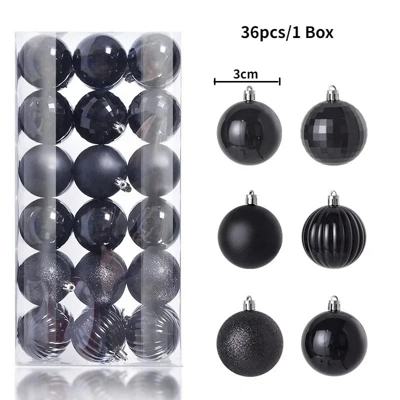 Bolas de natal Ornamentos de árvore de Natal de 3 mm de 36 quilates, grandes ornamentos