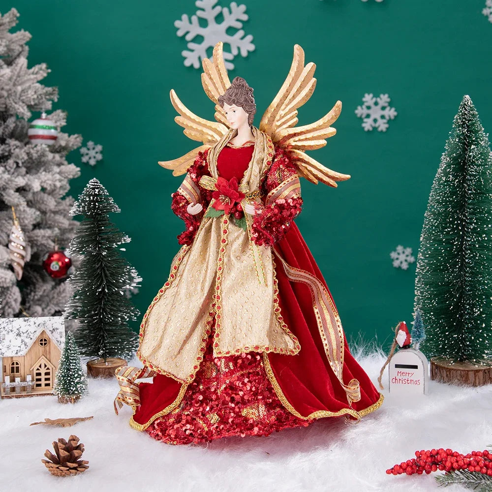 Anjo Enfeite Decoração De luxo Arvore de Natal 42 cm Arvore de Natal