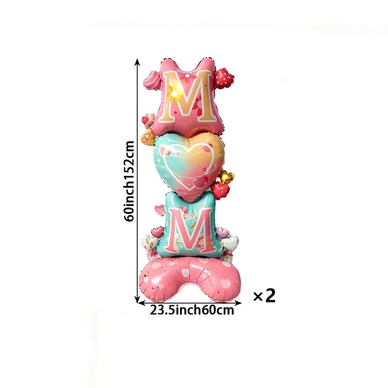 Balão de chão para o Dia das Mães - 2 unidades grandes de 112 cm x 39 cm, decoração