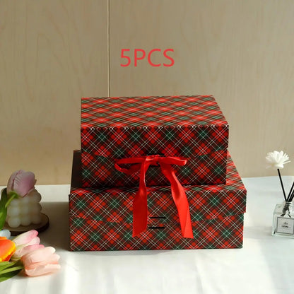 Caixa de Presente Dobrável de Natal em Papel Rígido com Tampa Caixa de Presente de Natal