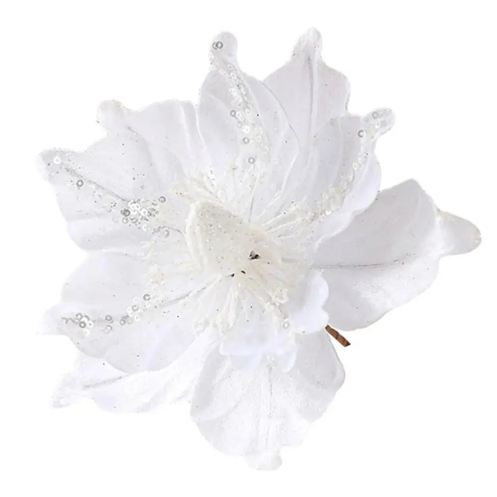 Flor De Natal Poinsettia glitter de natal poinsettia artificial enfeites flores de natal decorações