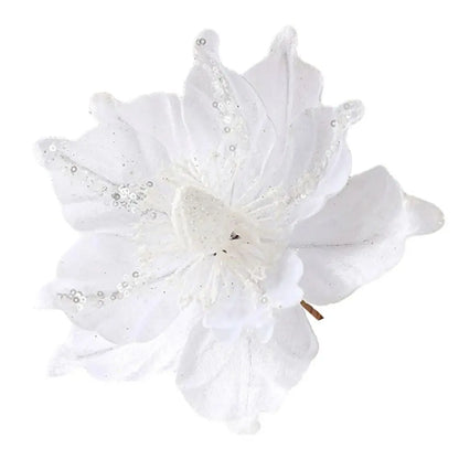 Flor De Natal Poinsettia glitter de natal poinsettia artificial enfeites flores de natal decorações