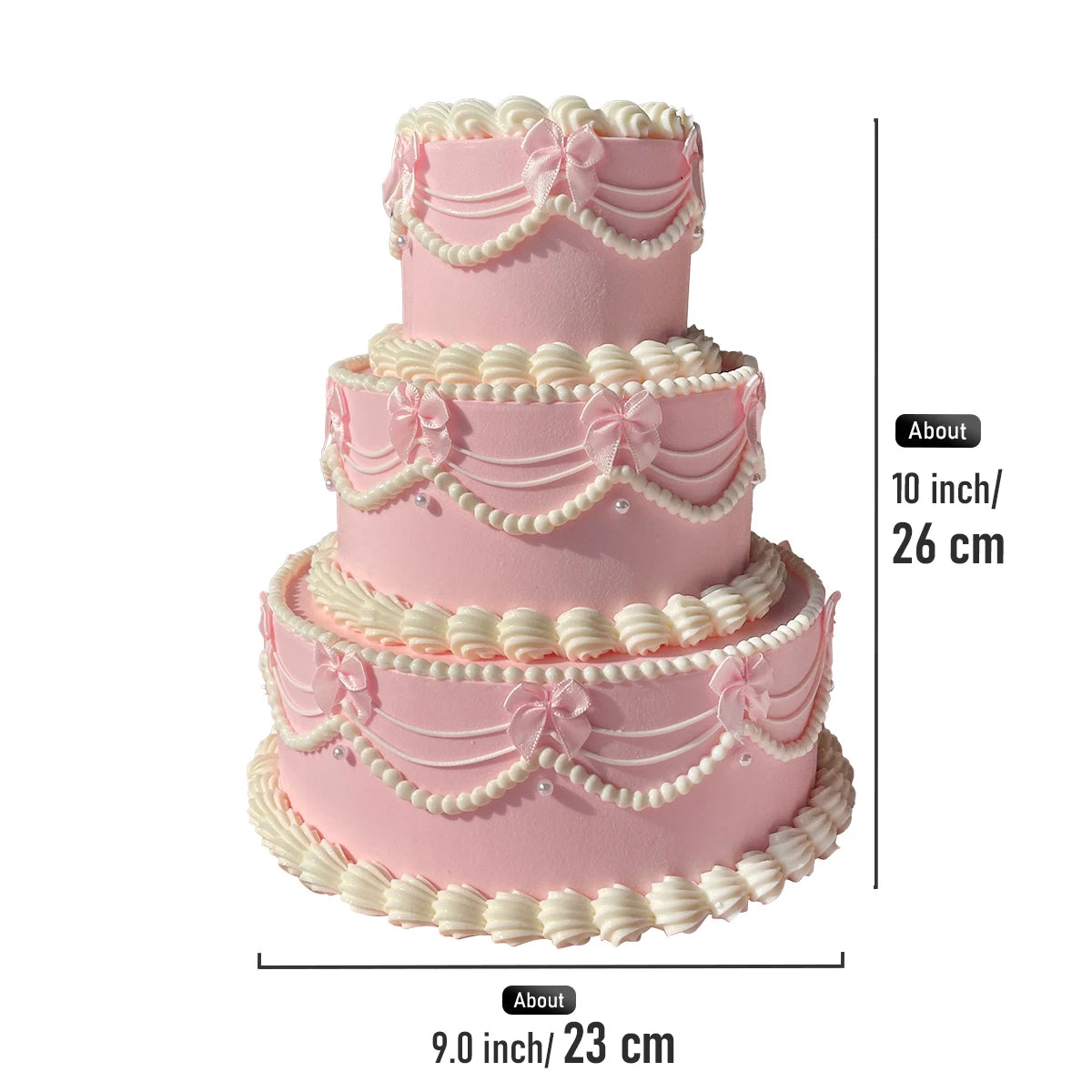 Enfeites Bolo Fake Cupcakes em Arco de Aniversário, Laços de Fita Rosa Claro, Decorações Altas para Arco