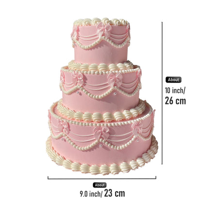 Enfeites Bolo Fake Cupcakes em Arco de Aniversário, Laços de Fita Rosa Claro, Decorações Altas para Arco
