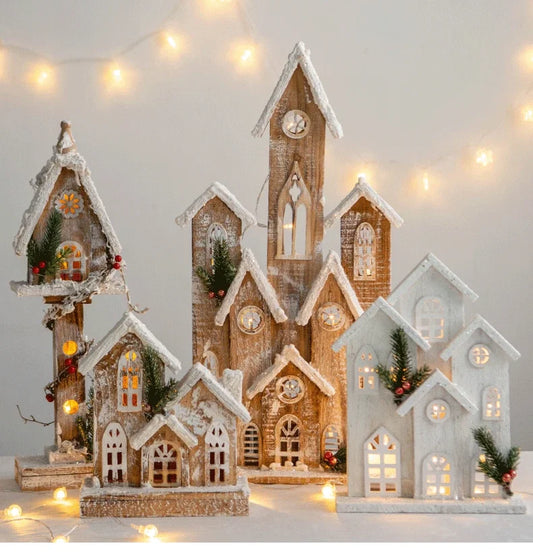 Cerca Decoração Natal Neve Pinho Decoração árvores Natal | Portão árvore natal madeira