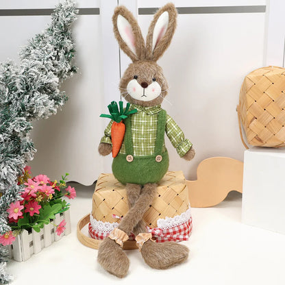 Coelho de Pano Artesanal de Páscoa Adorável Enfeite de Mesa Criativo Decoração Festiva