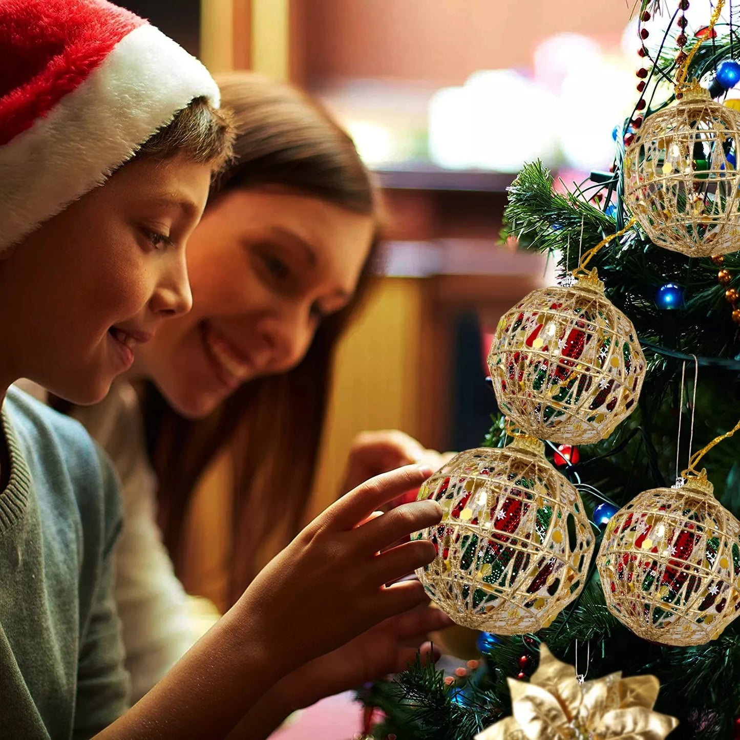 Bolas de Natal Decorativas Exibição Artesanal 5 cm E 6cm