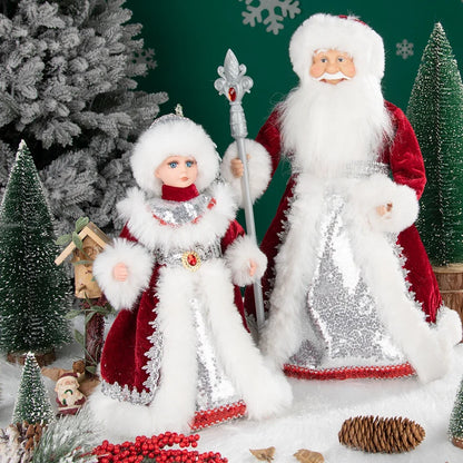 Papai Noel Grande Muñeco Cajado Azul Claro Figura do Papai Noel Ded Moroz Natalino