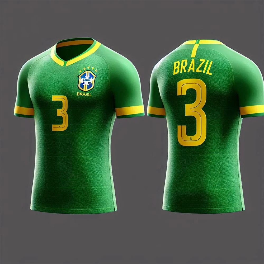 Camiseta Copa do Mundo Filtro UV Infantil Brasil Canarinho Amarelo Copa Torcedor