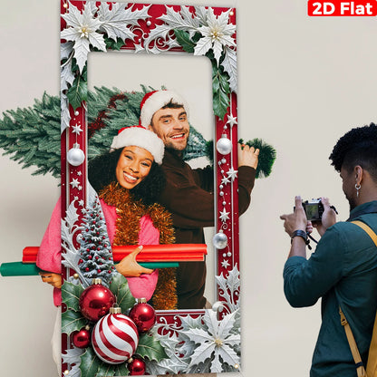 Moldura de Selfie Plana 2D com Tema Natalino 180 cm*altura:90cm Placa Moldura para Foto Personalizada