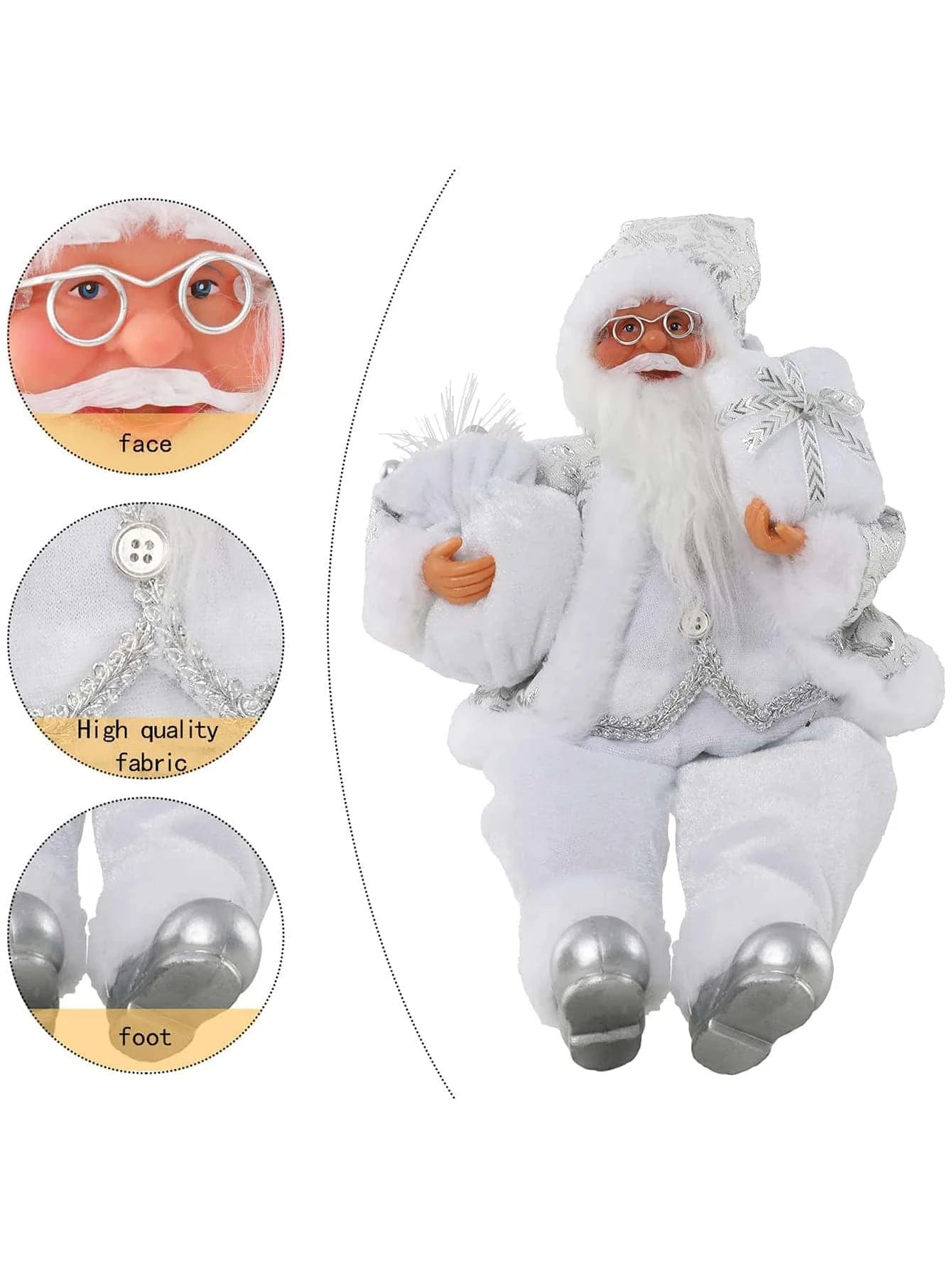 Kit  Boneco Papai Noel Enfeite de Natal Adorno Veludo Vinho e Xadrez Buffalo  Presente