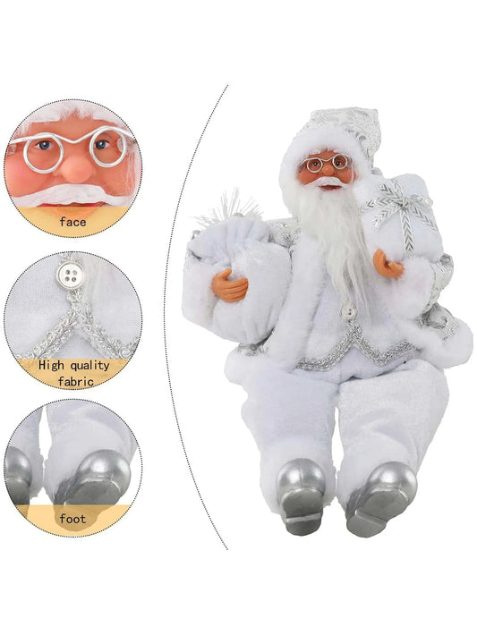 Kit  Boneco Papai Noel Enfeite de Natal Adorno Veludo Vinho e Xadrez Buffalo  Presente