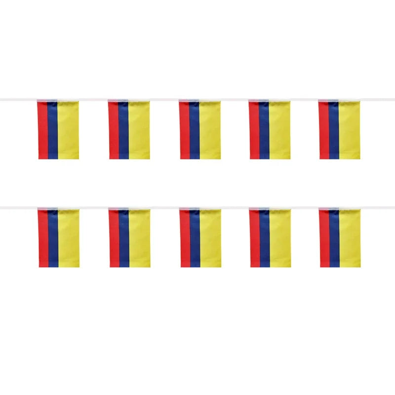 Bandeirinhas Copa do Mundo Cordão de bandeira colombiana da Colômbia e bandeiras
