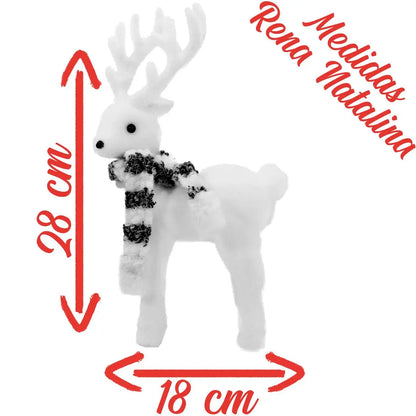 Boneco Natal Enfeite Natalino Rena Felpuda 28cm Rena Felpuda Enfeite Natalino