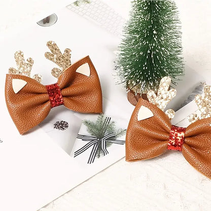 Grampos de cabelo natalinos acessórios de cabelo de Natal fofo Papai Noel árvore