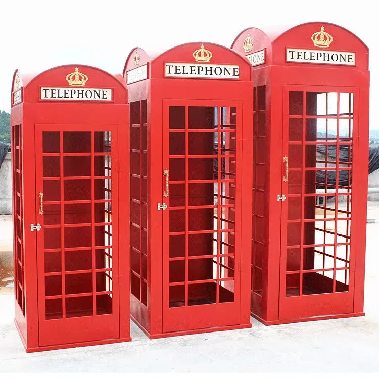 Cabine Telefônica Britânica Antigo Retro Rosa Estilo britânico antigo vintage foto cabine