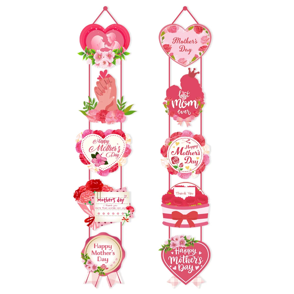 Decoração Teto de Dia das Mães Porta Pendurada Banner Dia das Mãe