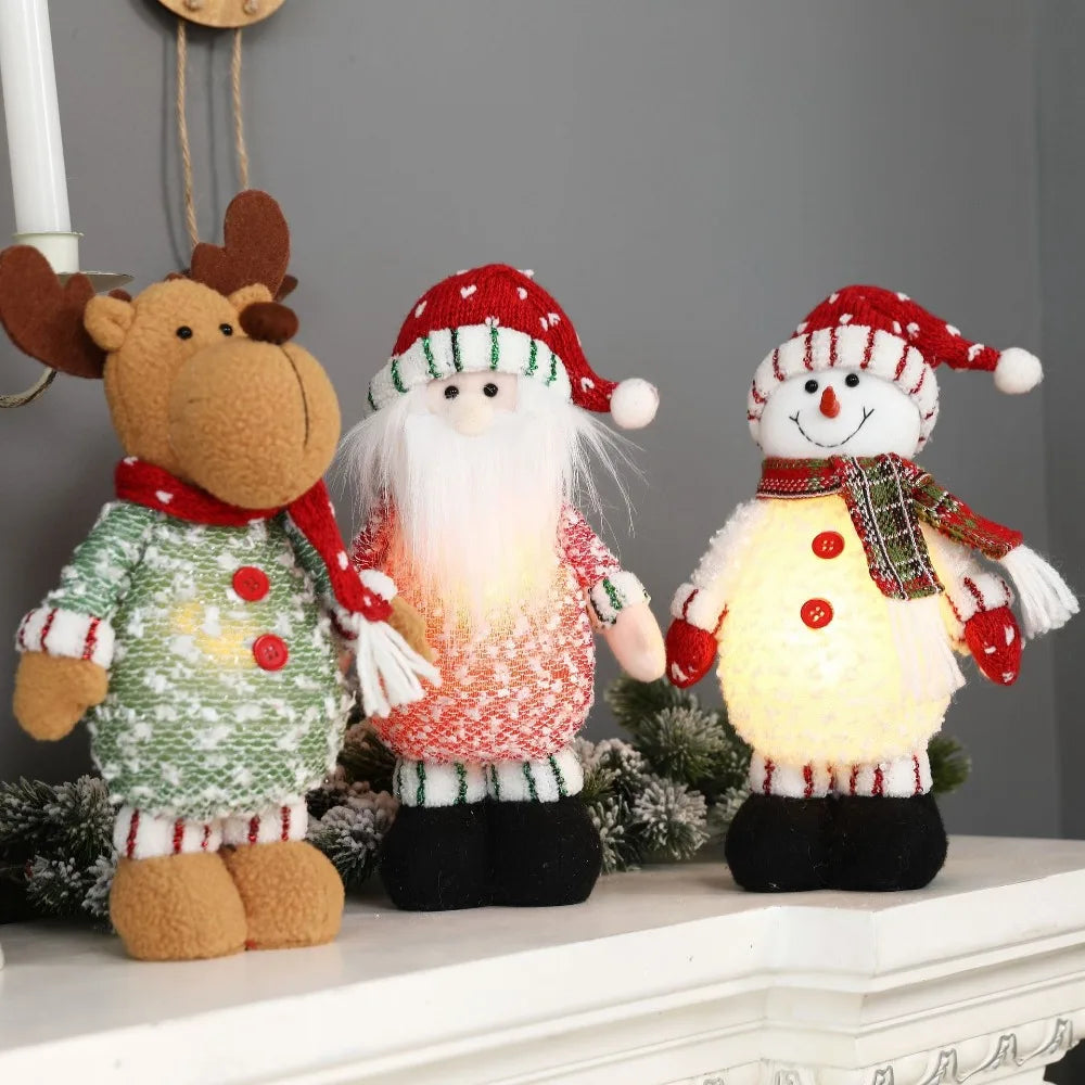 Ornamentos de boneco de neve de Natal, boneco de neve em pé, comprimento