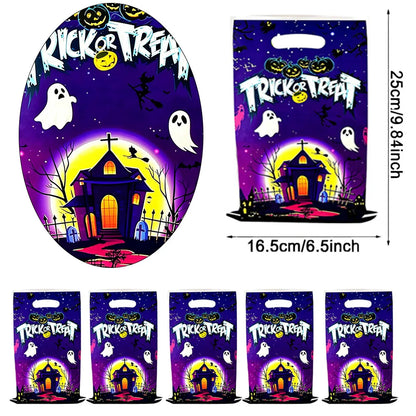 Sacolas Plásticas para Guloseimas e Presentes de Halloween, Sacolas de "Doces ou Travessuras"