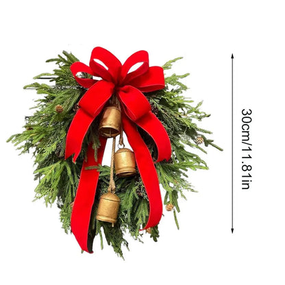 Guirlanda de Natal artificial verde de 19 polegadas com sino