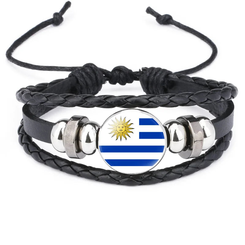 Pulseira criativa no estilo da bandeira nacional Brasil, lembrança viagem personalizada
