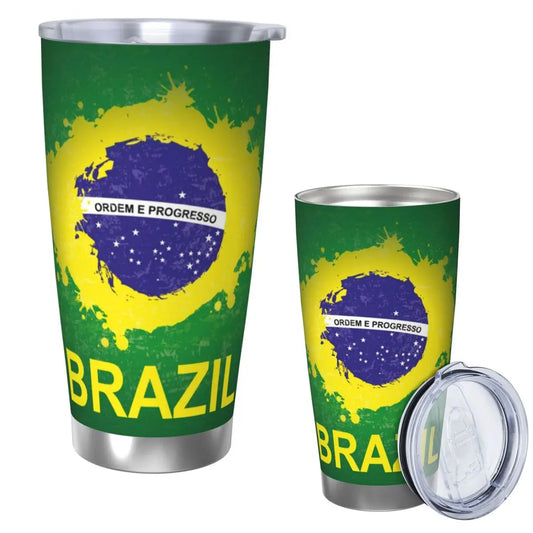 Caneca de copa do mundo café isolada com bandeira do Brasil copo volta às aulas 590 ml