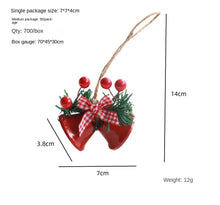 Carregar imagem no visualizador da galeria, Sino pingente Decoração do feriado de natal duplo árvore de natal artesanal
