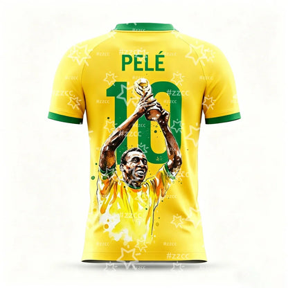 Camisa Pelé Brasil Camisa da Seleção Brasileira de Futebol, Verdes, Brasil Copa do Mundo