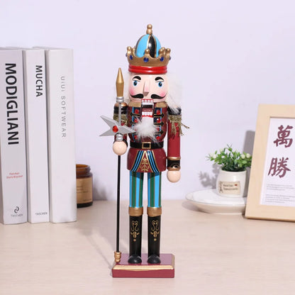 Quebra-Nozes Natal, Boneca Soldado Tradicional de Madeira Pintada, 30cm e Decorações