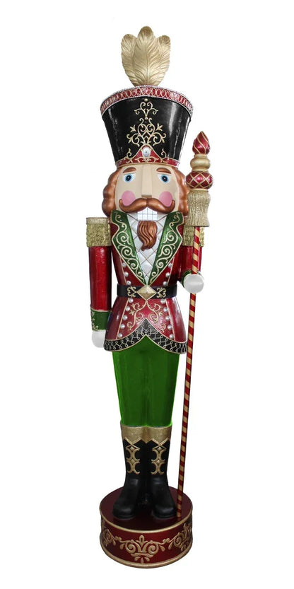 Estatueta de quebra-nozes de resina da Fraser Hill Farm com luzes LED multicoloridas