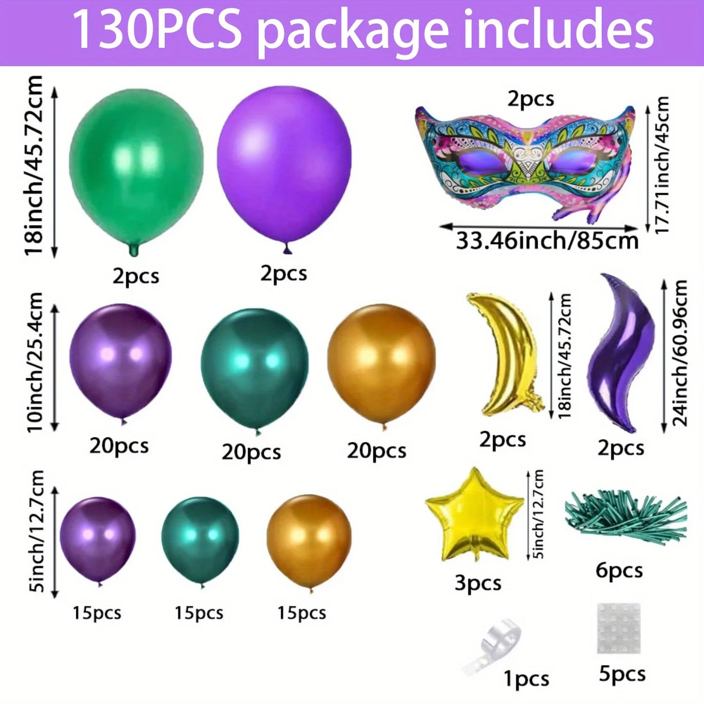 Kit de arco de balão com tema de carnaval balões de carnaval 130 peças arco decoração