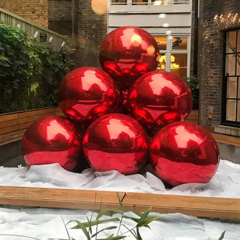 Bola de espelhos para shopping Bola de espelhos inflável, balão gigante espelhado prateado