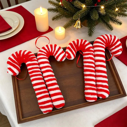 Enfeites de Natal em Forma de Bastão de Açúcar Vermelho 10 peças Sortidas 18cm Grande