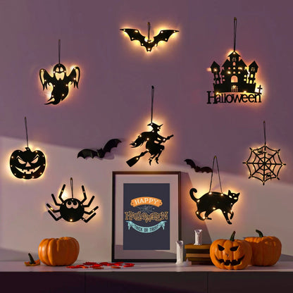 Morcego Halloween - Luz da janela do castelo para decoração Halloween - Decoração festa