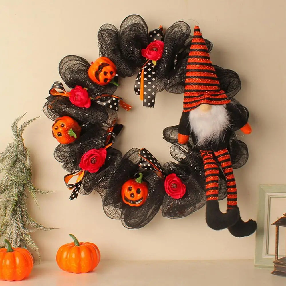 Decoração de guirlanda de Halloween, guirlandas de 35,5 cm para decoração de bruxa