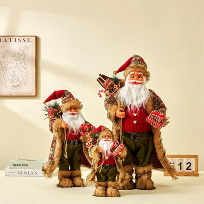 Enfeite Papai Noel Natal Estatuetas de Papai Noel | Figura de Natal de Papai Noel em pé