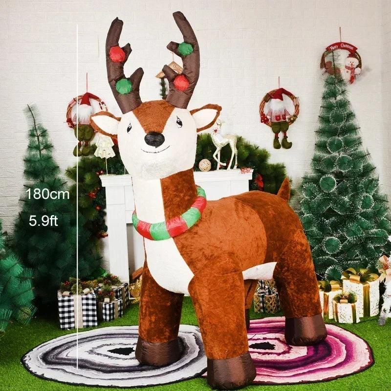 Papai Noel Inflável de 6 pés, Decoração de Quintal de Natal, Luzes LED para Festa, Gramado