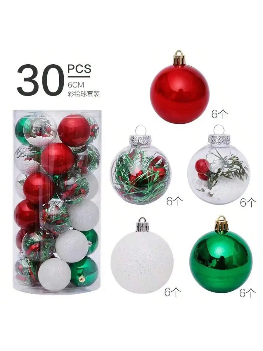 Bola De Natal 6 cm Para Pendurar Na Árvore decoração de natal conjunto de plástico