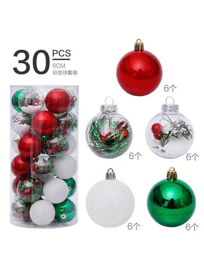 Bola De Natal 6 cm Para Pendurar Na Árvore decoração de natal conjunto de plástico