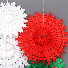 Carregar imagem no visualizador da galeria, Decoração de festa de Natal vermelho verde-branco - 16 peças de lanternas de papel
