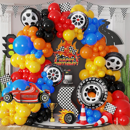 Kit Festa Hot Wheels Balões de Carro de Corrida, Decoração de Aniversário Tema Carros