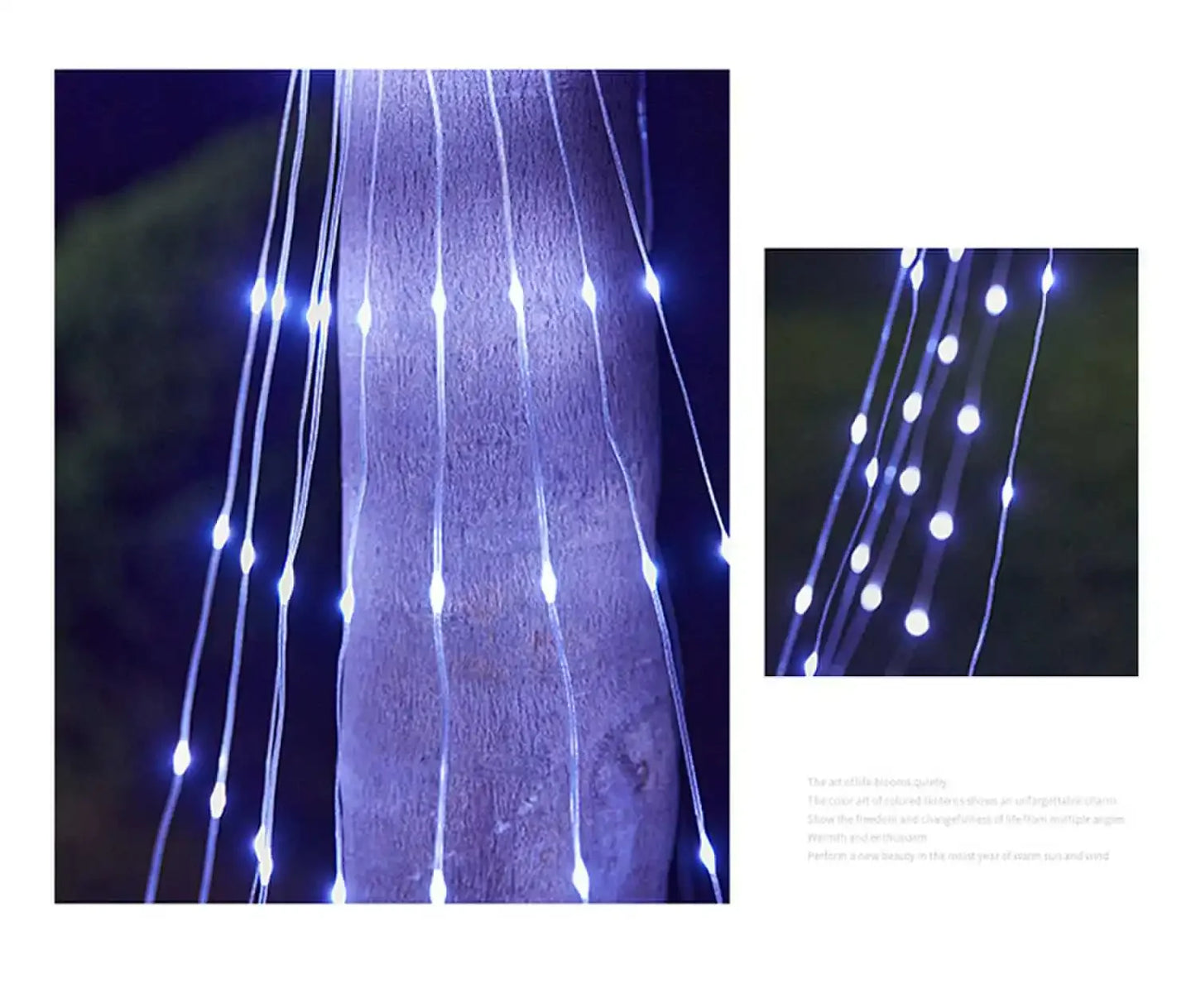 Corda Natal cachoeira com estrela 300 LED, penduradas 40 cm, cortina estrela
