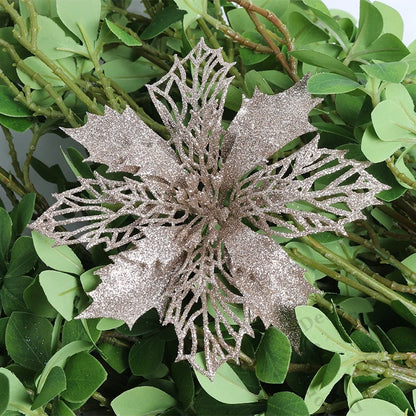 Flores pingente glitter natal 10 Peças natal de simulação de plástico decorativa de flores