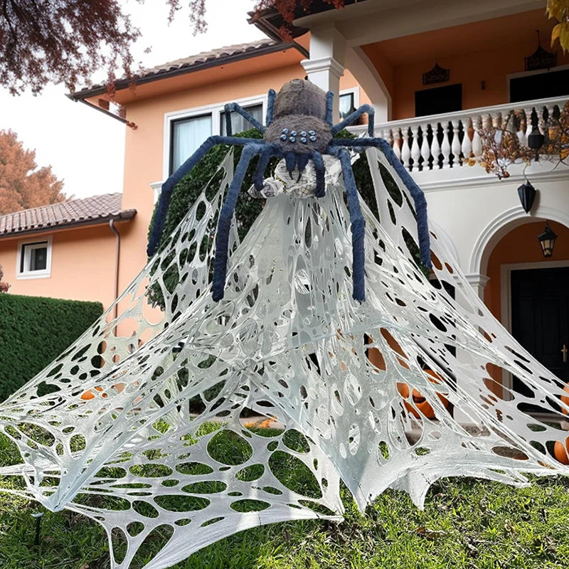 Decorações de teia de aranha para o dia das bruxas ao ar livre – Decoração de teia aranha