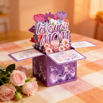 Cartões Melhor Mãe Caixa de Presente 3D Pop Up Cartão de Felicitações - Dia das Mães