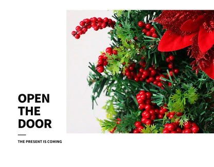 Grinalda de flores para decoração de casa grinalda de Natal vermelha elegante champanhe