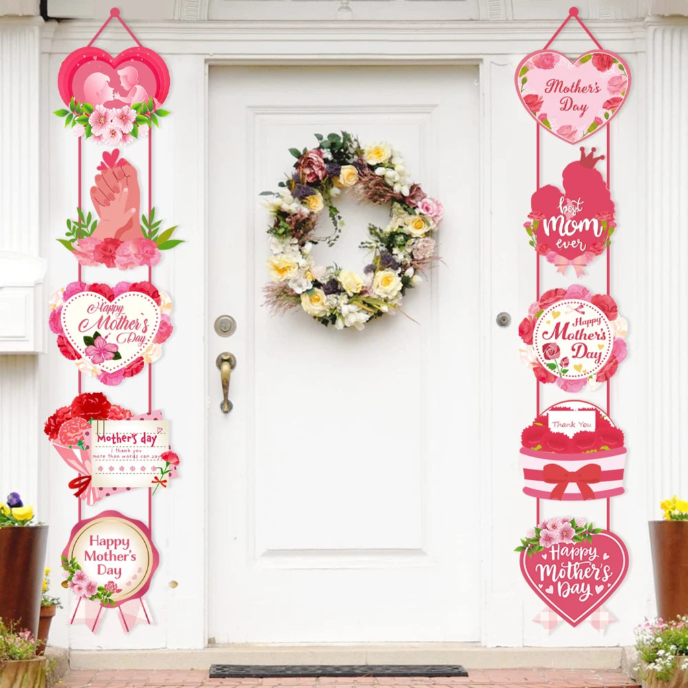 Decoração Teto de Dia das Mães Porta Pendurada Banner Dia das Mãe